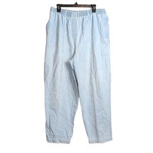 Hunters Run Pull On Jeans Womens XL Light Wash High Rise Pleated 100% Cotton